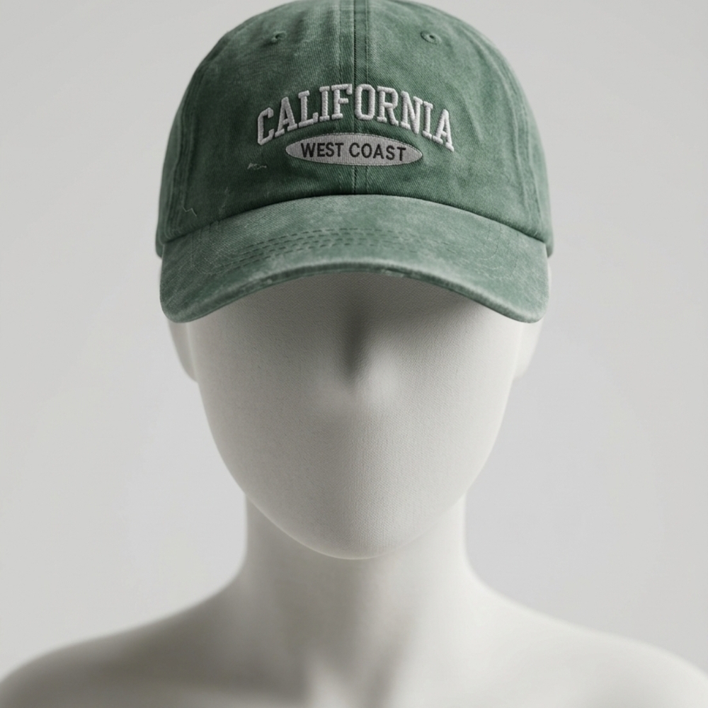 Unisex, Los Angeles Apparel Green "California West Coast" Baseball Cap.